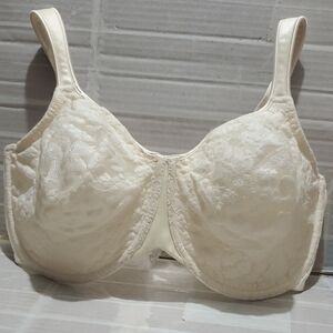 Lilyette Cream Underwire T- Shirt Lace Bra Size 42DD